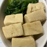 乾燥高野豆腐と小松菜の和風煮込み！